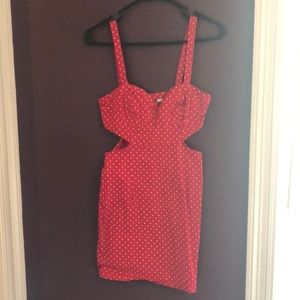 Kimchi Blue polka dot dress with cut-outs